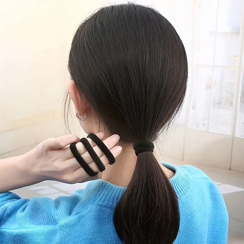10/20/50/100pcs Solid Color Elastic Hair Band Ponytail Clip Stylish Hair Styling Accessories for Daily Use
