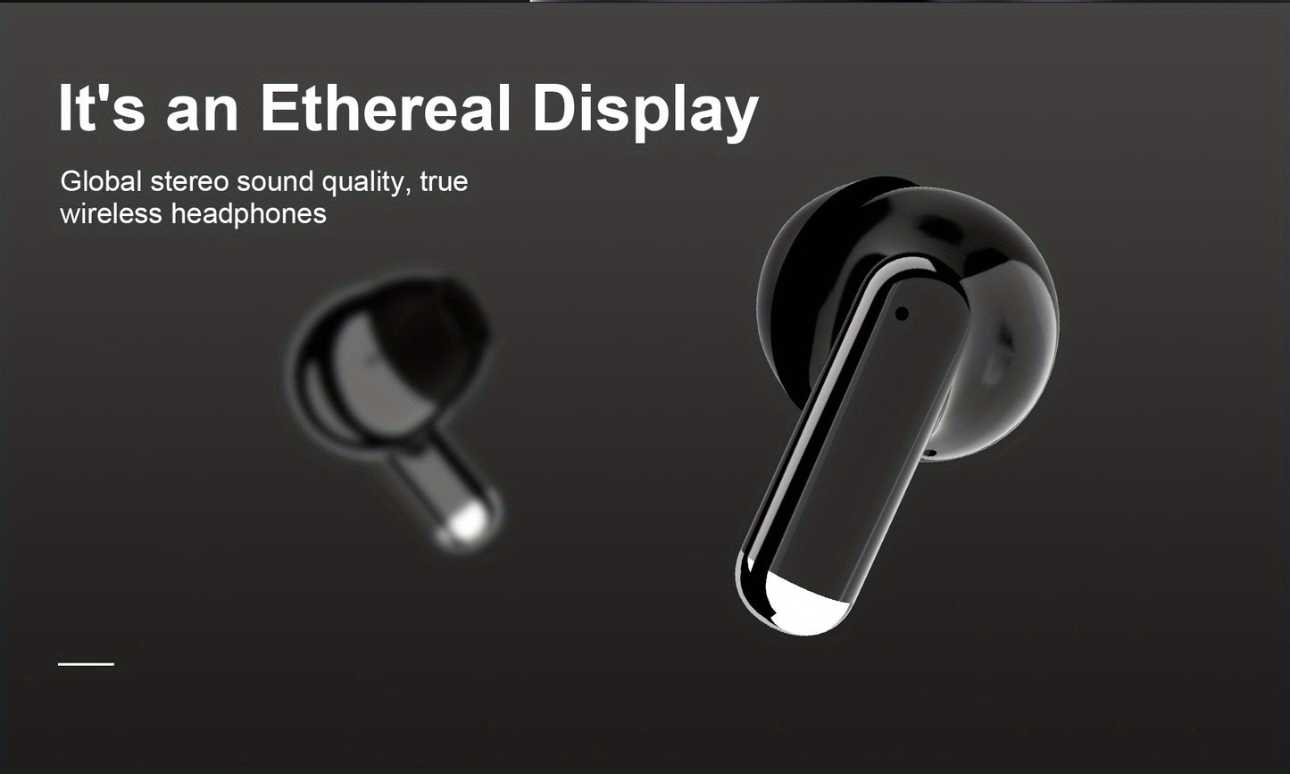 ANKRIYUL Wireless 5.3 Wireless Sport Earbuds, TWS Stereo with LED Digital Display, Touch Control, 10W Max Power, USB-C Charging, Protective Case for Phone, Black, Active Lifestyle Audio, Modern Headphones, Durable Headphones