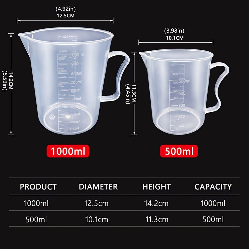 6pcs Measuring Cup Set - Durable, Easy-Pour Plastic Liquid Measuring Cups - Multipurpose Kitchen Utensils for Accurate Baking & Cooking Measurements - Essential Cooking Tools for Home Chefs