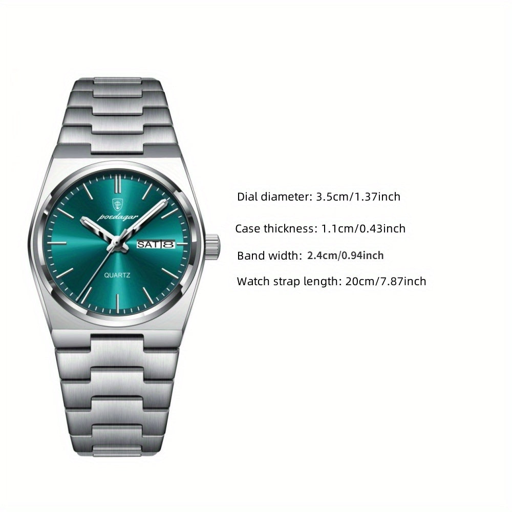 POEDAGAR Luxury Watch For Woman Ladies Elegant Quartz Watch Waterproof Luminous Date Week Stainless Steel Women's Watches Clock