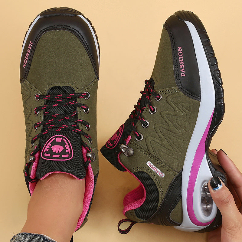 Women's Fashion Ankle Bootie Comfort Casual Platform Sneakers with PU Sole, Fabric Insole, Round Toe Lace-Up Closure, Low Heel, Solid Color
