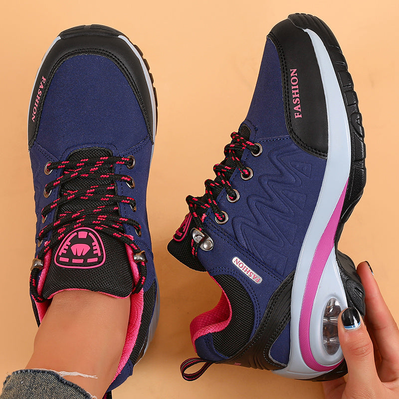 Women's Fashion Ankle Bootie Comfort Casual Platform Sneakers with PU Sole, Fabric Insole, Round Toe Lace-Up Closure, Low Heel, Solid Color