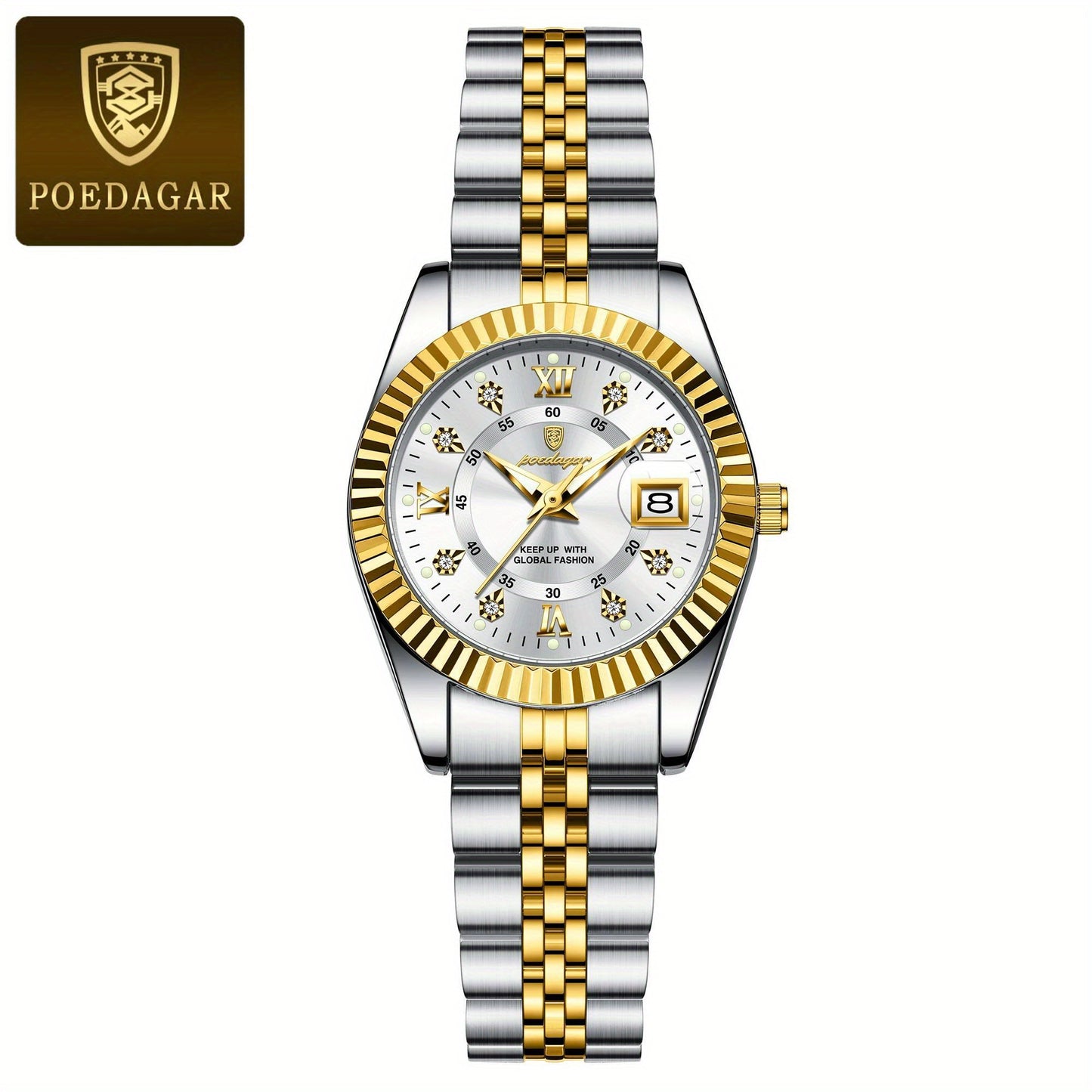 POEDAGAR Luxury Elegant Watch for Women Luminous Date Ladies Watch Stainless Steel Quartz Women's Watches Reloj