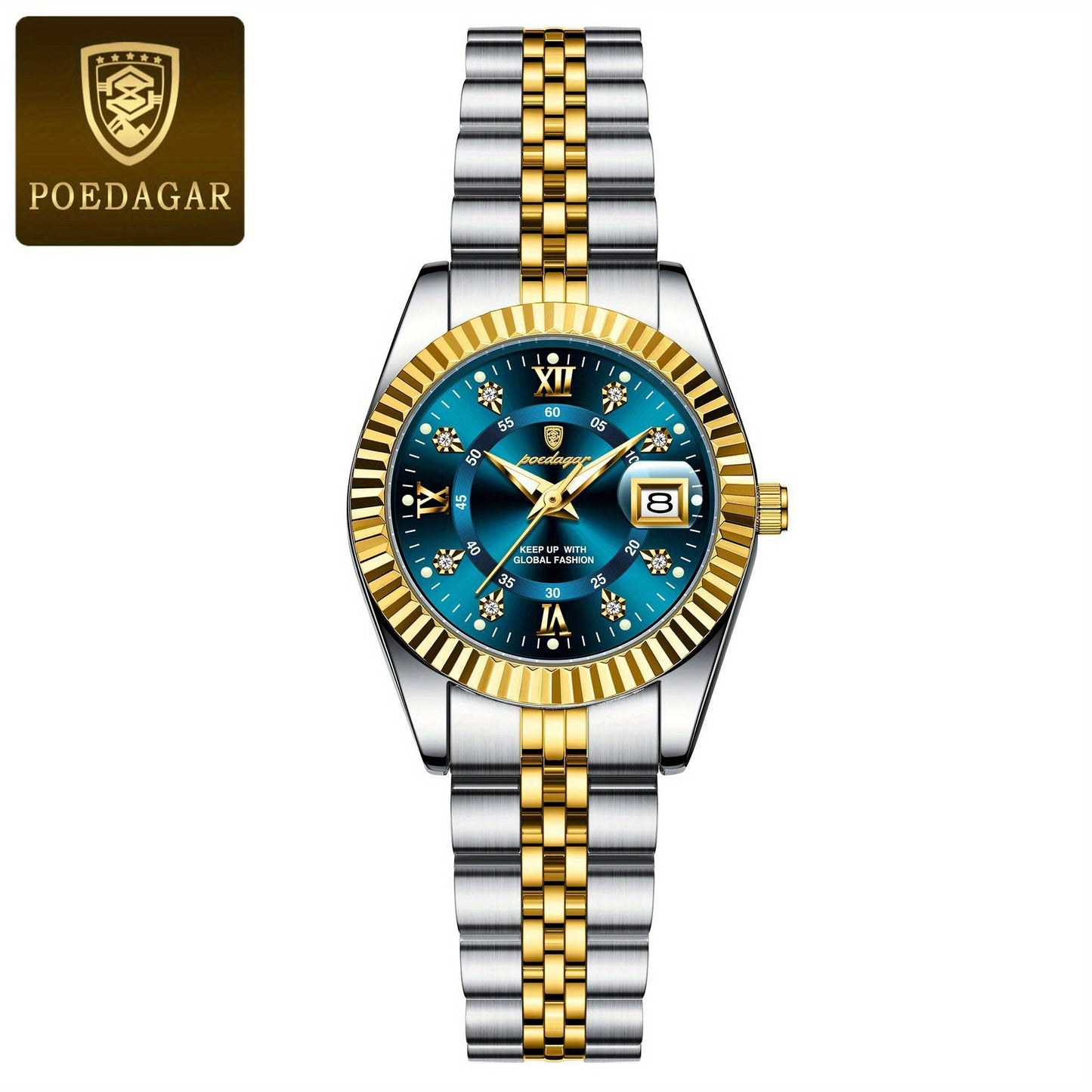 POEDAGAR Luxury Elegant Watch for Women Luminous Date Ladies Watch Stainless Steel Quartz Women's Watches Reloj