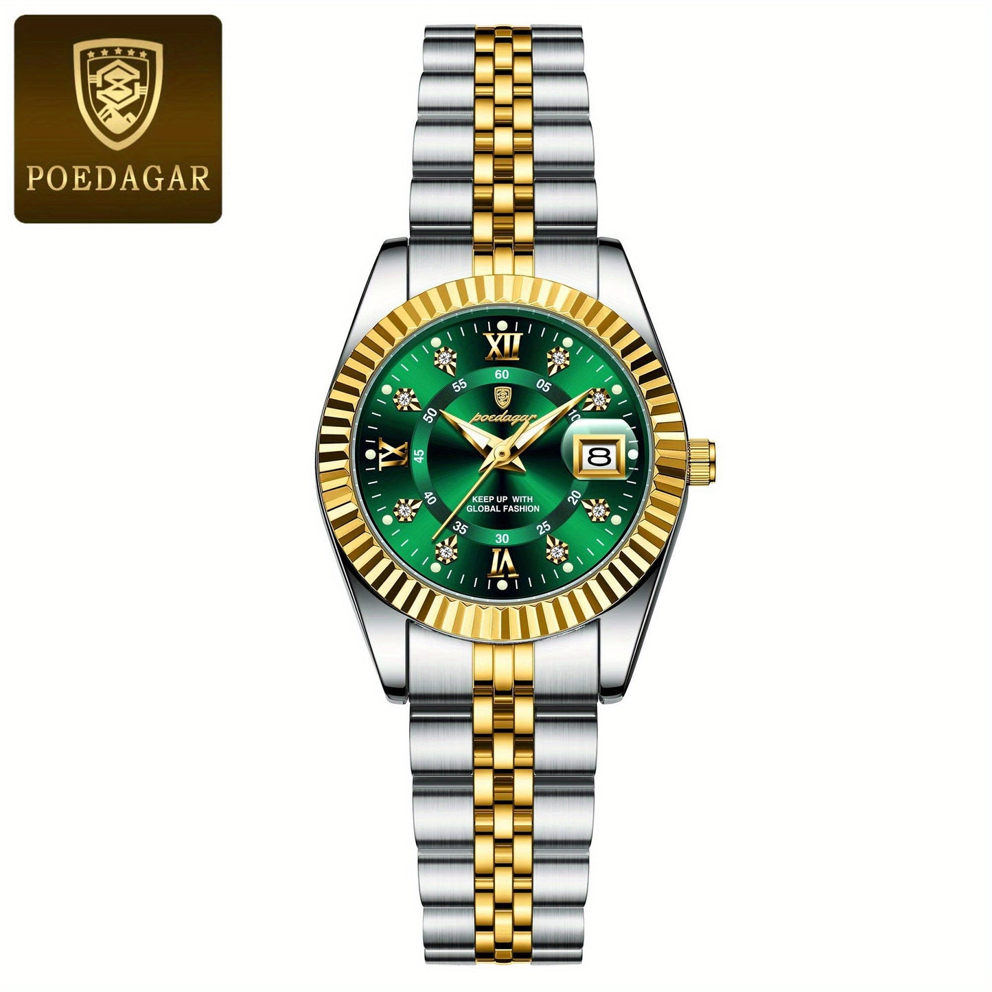 POEDAGAR Luxury Elegant Watch for Women Luminous Date Ladies Watch Stainless Steel Quartz Women's Watches Reloj