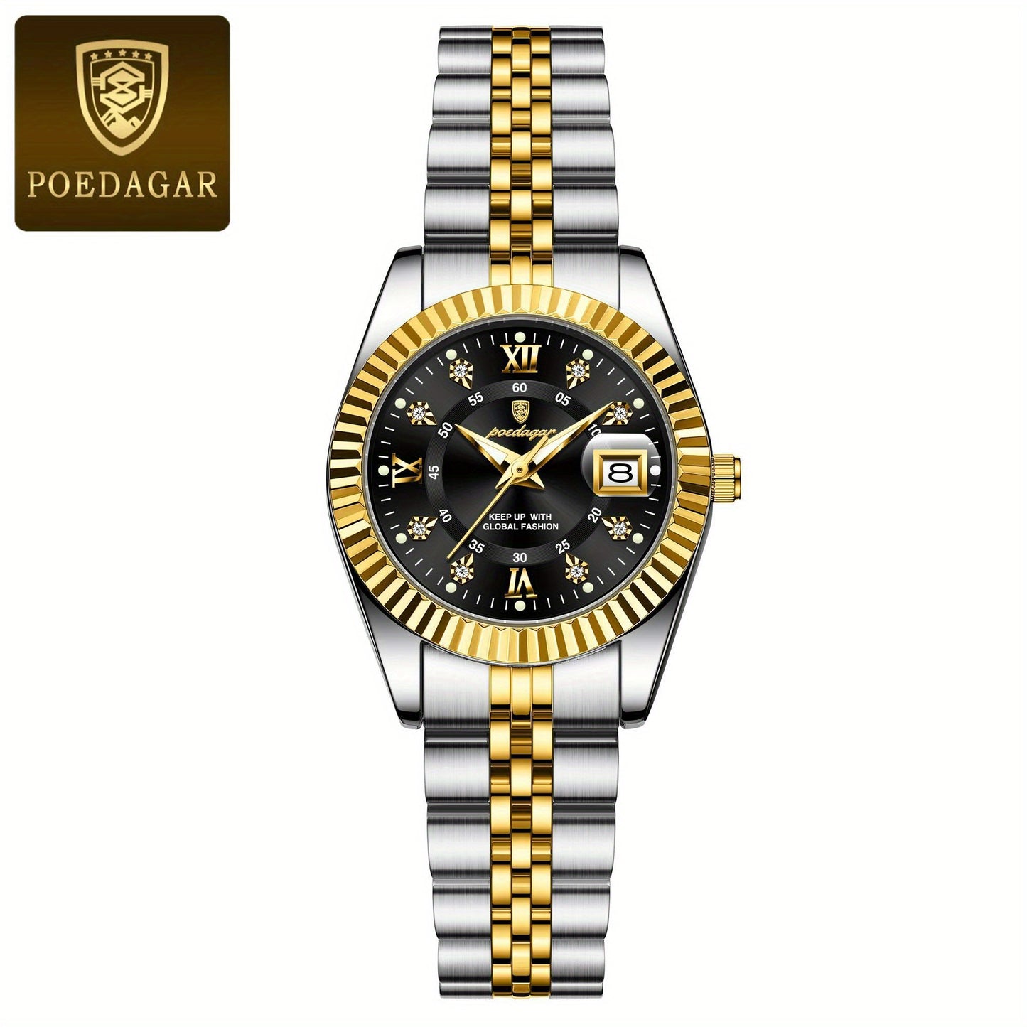POEDAGAR Luxury Elegant Watch for Women Luminous Date Ladies Watch Stainless Steel Quartz Women's Watches Reloj