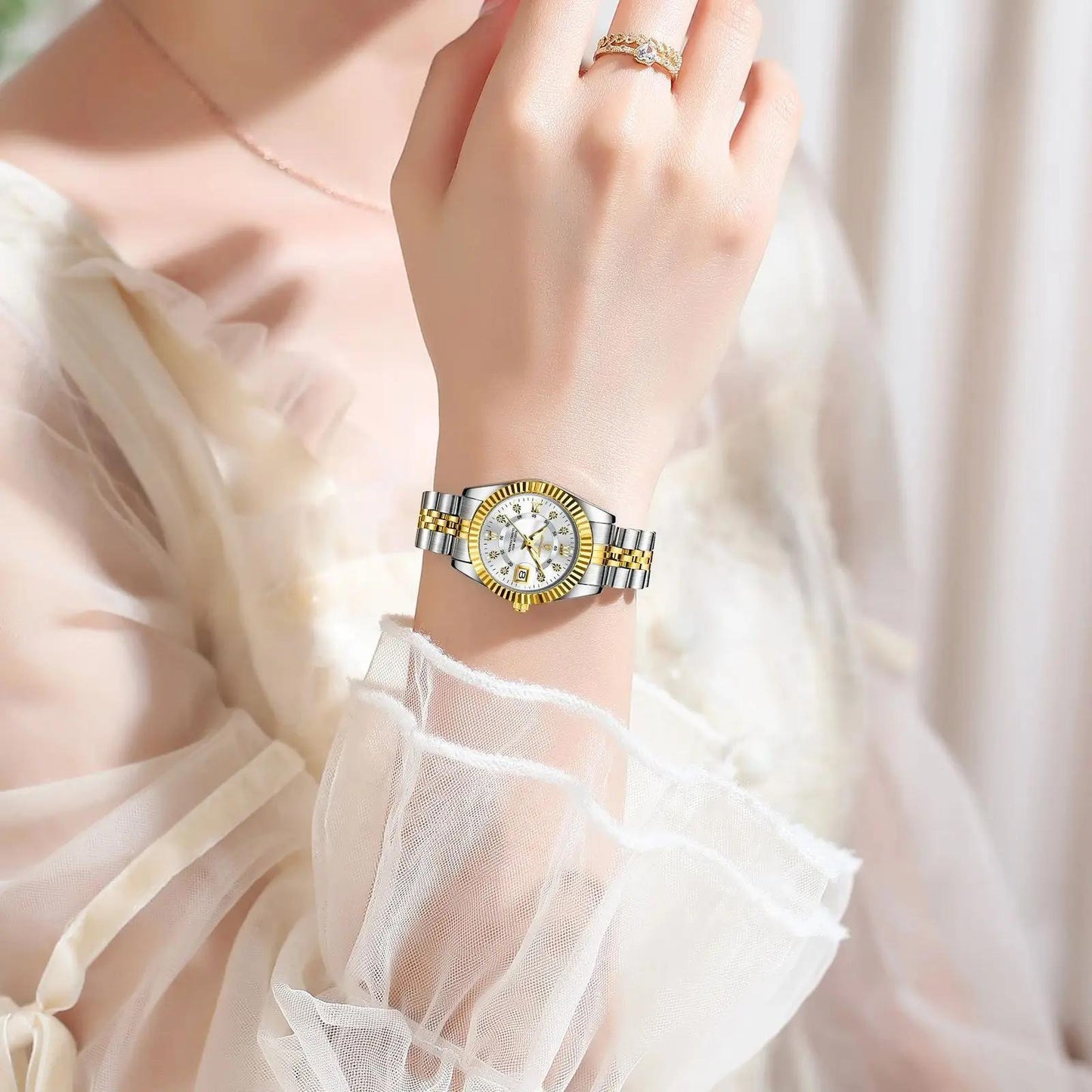 POEDAGAR Luxury Elegant Watch for Women Luminous Date Ladies Watch Stainless Steel Quartz Women's Watches Reloj
