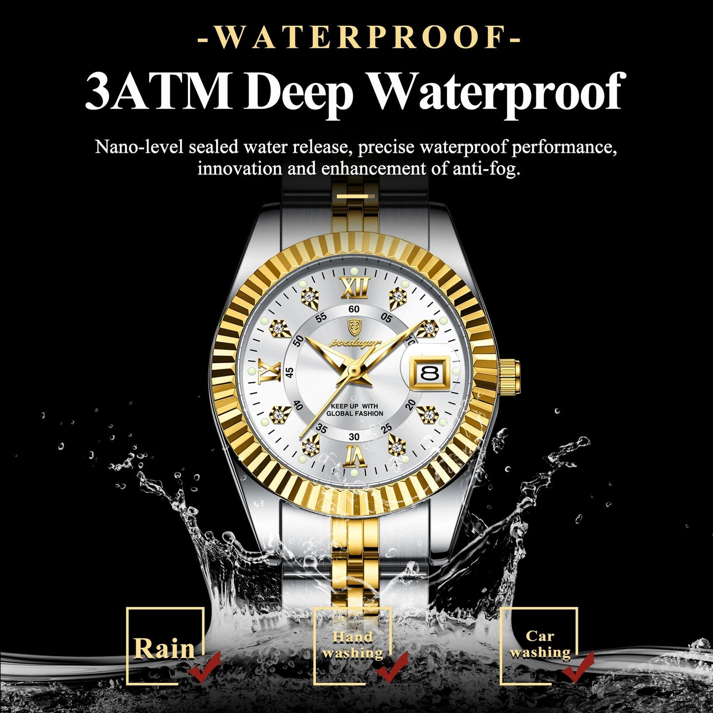 POEDAGAR Luxury Elegant Watch for Women Luminous Date Ladies Watch Stainless Steel Quartz Women's Watches Reloj