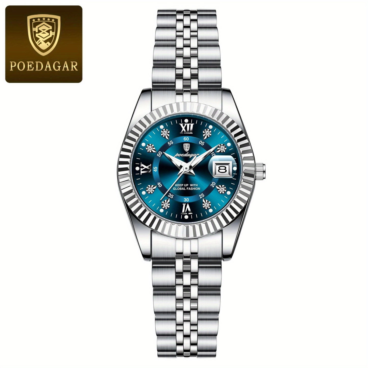 POEDAGAR Luxury Elegant Watch for Women Luminous Date Ladies Watch Stainless Steel Quartz Women's Watches Reloj