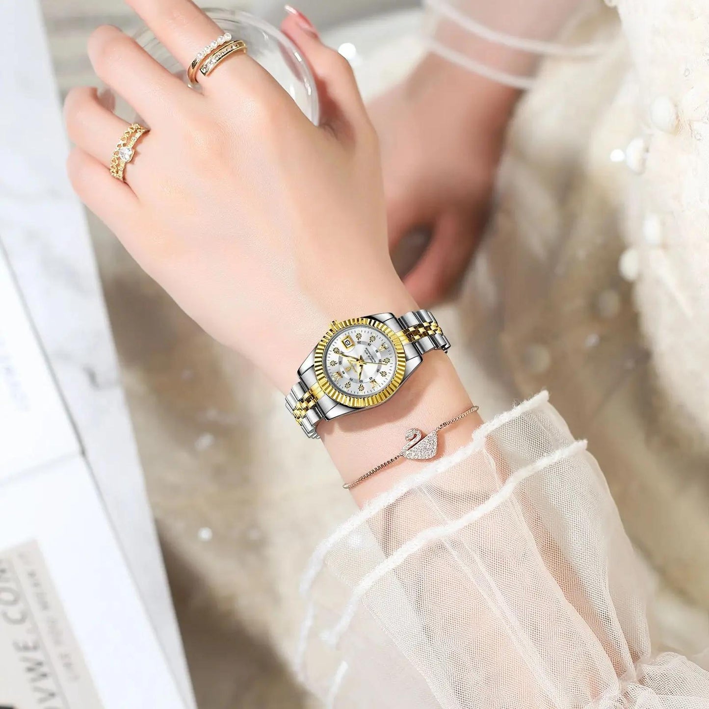POEDAGAR Luxury Elegant Watch for Women Luminous Date Ladies Watch Stainless Steel Quartz Women's Watches Reloj