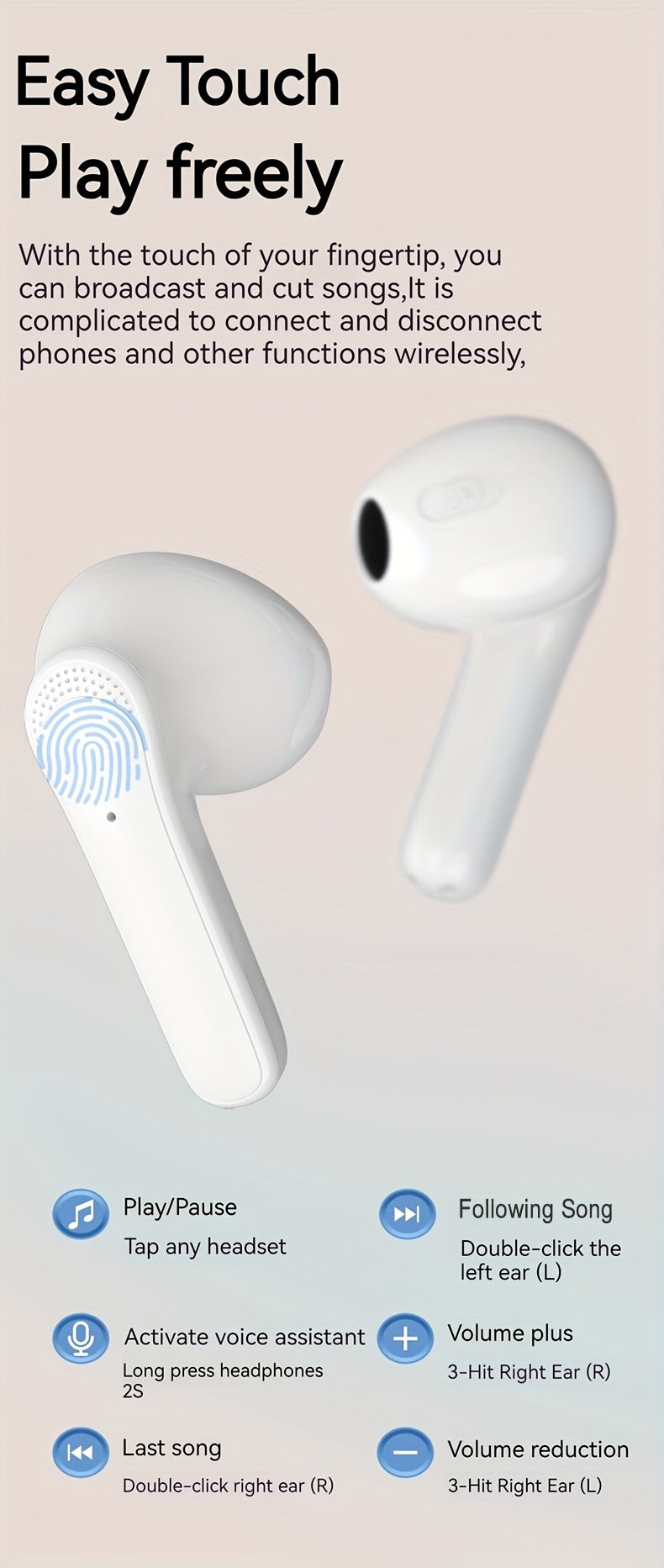New Wireless Earphones With Ultra-long Battery Life Sports Game Mini Dual Stereo In-Ear Universal Earbuds