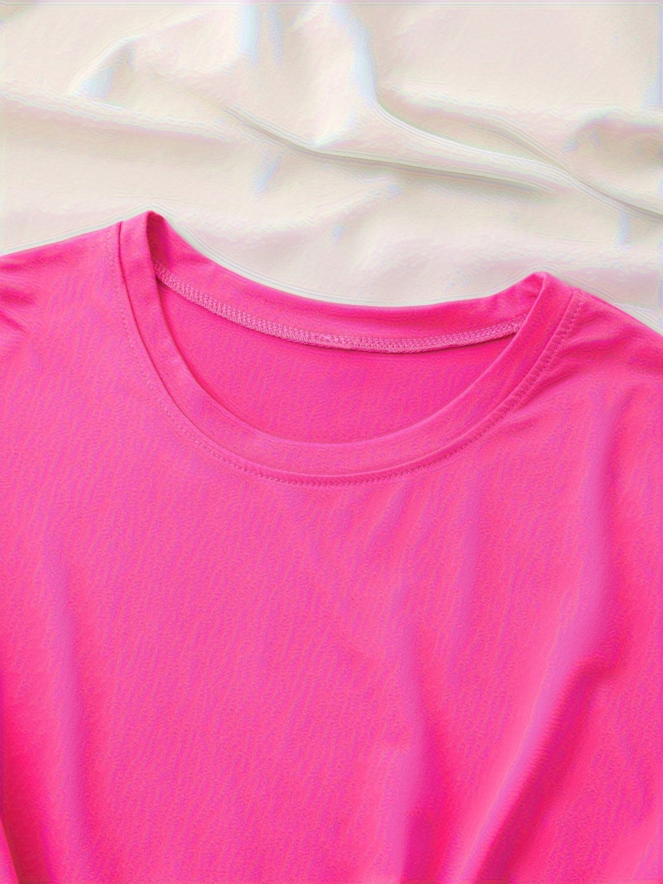 Women'S Casual Polyester T-Shirt with "Milano Italy" Letter Print, Short Sleeve Crew Neck Top, All-Season Knit Fabric Tee, Regular Length - 180gsm
