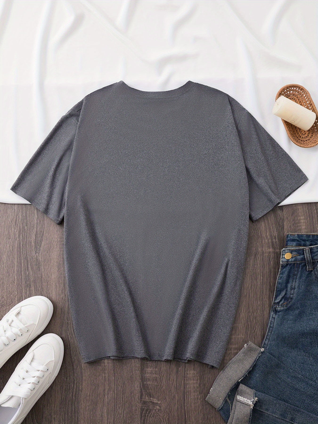 Women'S Casual Polyester T-Shirt with "Milano Italy" Letter Print, Short Sleeve Crew Neck Top, All-Season Knit Fabric Tee, Regular Length - 180gsm