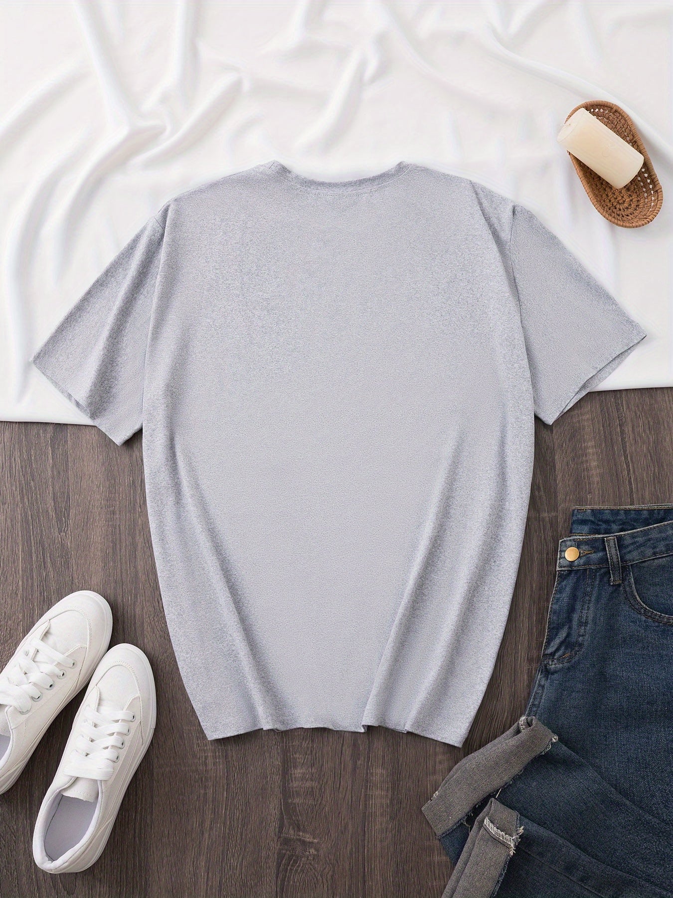 Women'S Casual Polyester T-Shirt with "Milano Italy" Letter Print, Short Sleeve Crew Neck Top, All-Season Knit Fabric Tee, Regular Length - 180gsm