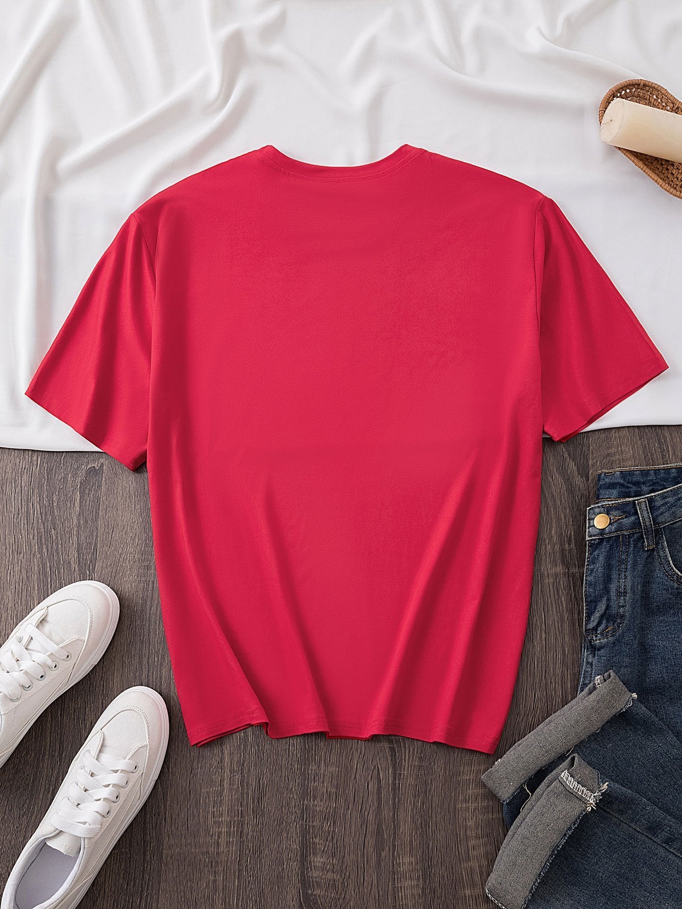 Women'S Casual Polyester T-Shirt with "Milano Italy" Letter Print, Short Sleeve Crew Neck Top, All-Season Knit Fabric Tee, Regular Length - 180gsm