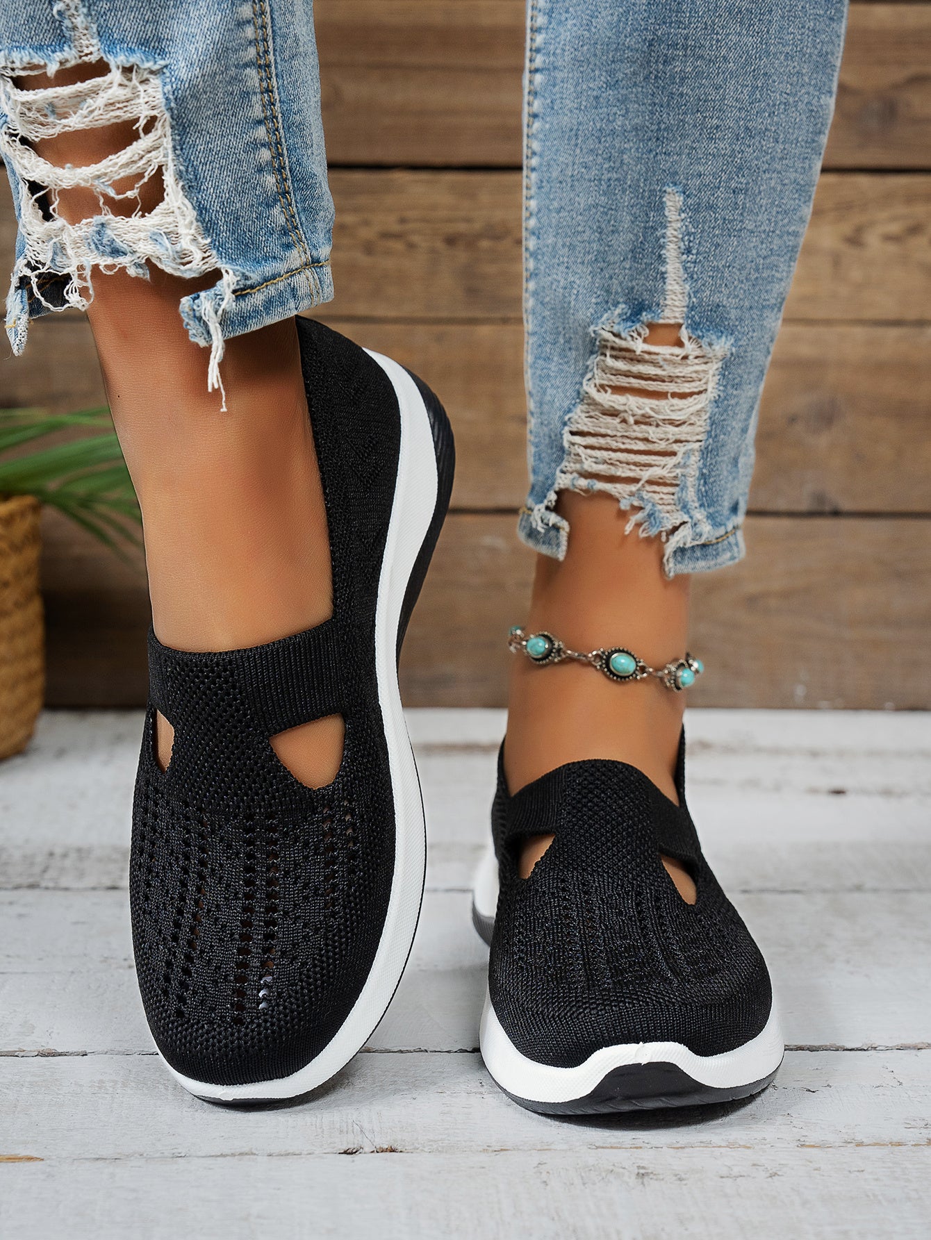MZMQS Women's Breathable Mesh Slip-On Sneakers - Lightweight & Comfortable Walking Shoes with Rubber Sole and Fabric Insole - Versatile All-Season Footwear in Multiple Colors - Hand Washable, MZMQS