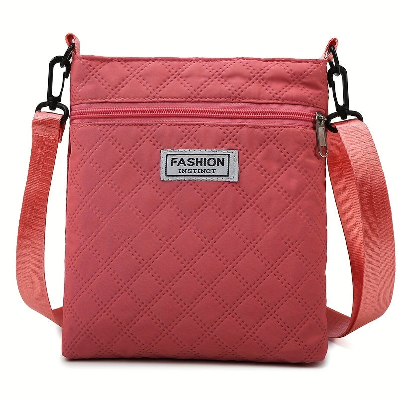 Lightweight Quilted Women's Shoulder Bag with Adjustable Strap – Elegant Solid Color, Detachable Strap, Zipper Closure, Ideal for Daily Use and Travel