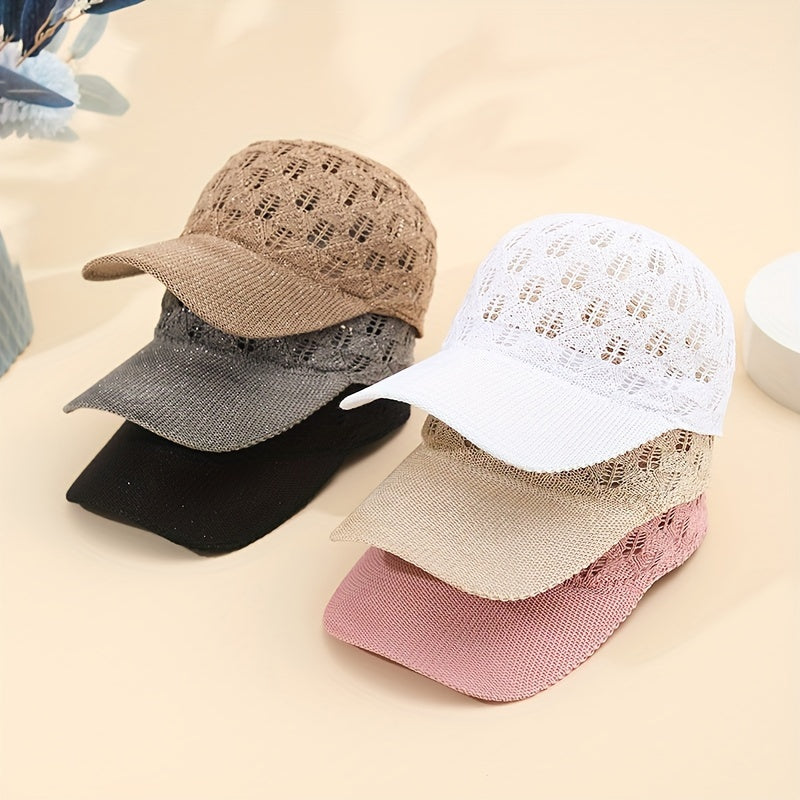 Breathable Mesh Baseball Cap for Women - Adjustable, Lightweight & Stylish Sun Hat with Hollow-Out Design