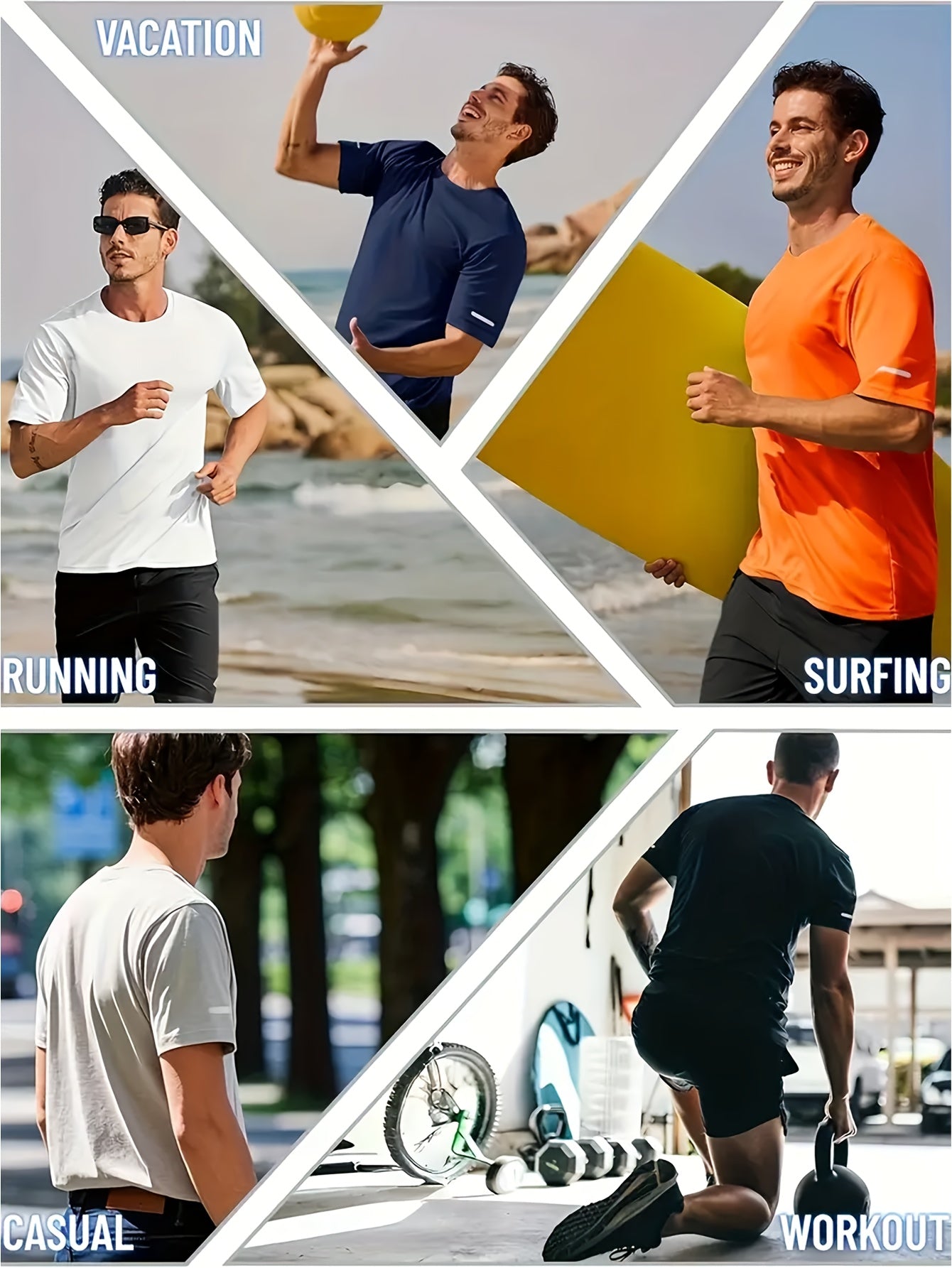 2pcs Men's Quick-Dry T-Shirts - Moisture-Wicking Breathable Gym Shirts with Custom Logo Print, Regular Fit Round Neck for Workout & Casual Wear, Workout Shirts, Durable Sportswear