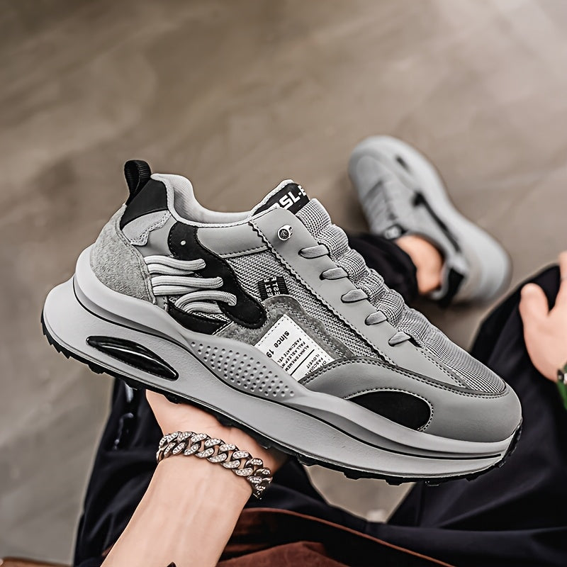 Popular New Fashionable Thick-Soled Sports Shoes for Men, Breathable, Wear-Resistant, Non-Slip, Lightweight Running Shoes, Casual Versatile