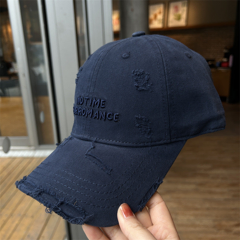 Women's Distressed Embroidered Baseball Cap - Adjustable Lightweight Sun Hat with Wide Brim for Outdoor Travel, Casual Outings & Daily Use, Machine Washable, Outdoor Headwear, Trendy Baseball Cap, Rustic Appeal, Summer Access
