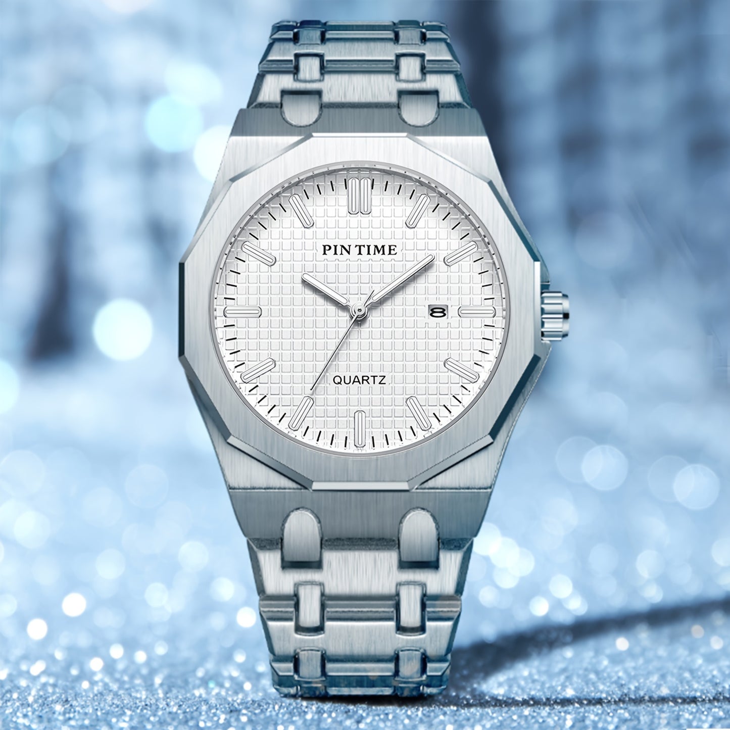 A Quartz-made Ladies' Watch With A 12-sided Case Featuring A Calendar, Suitable For All Occasions, Looks Good On Any Woman Wearing It.