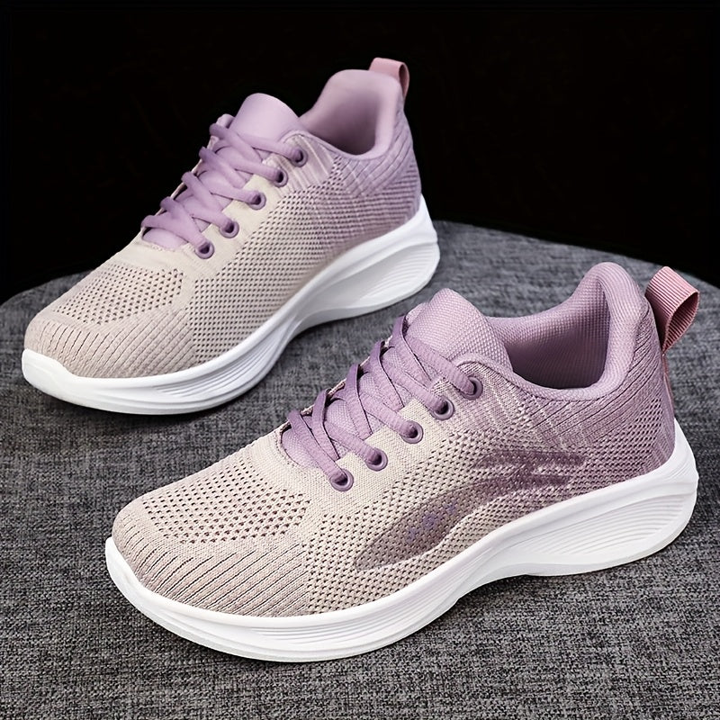Breathable Mesh Casual Sneakers for Women - Lightweight Low-Top Lace-Up Shoes with Flexible PVC Sole, Neutral Beige, Perfect for Everyday Spring Wear, Breathable Athletics | Mesh Sneakers | Comfortable Fit