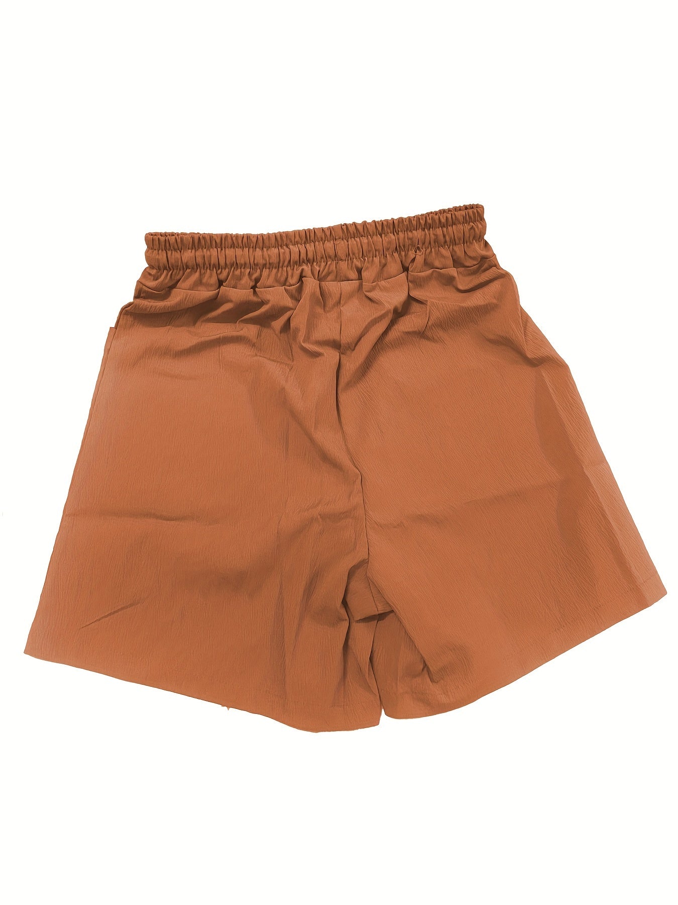 Women's Beige Cargo Shorts - Casual & Stylish, Solid Color with Drawstring Waist and Pockets, Polyester Blend, Machine Washable, All-Season Comfort