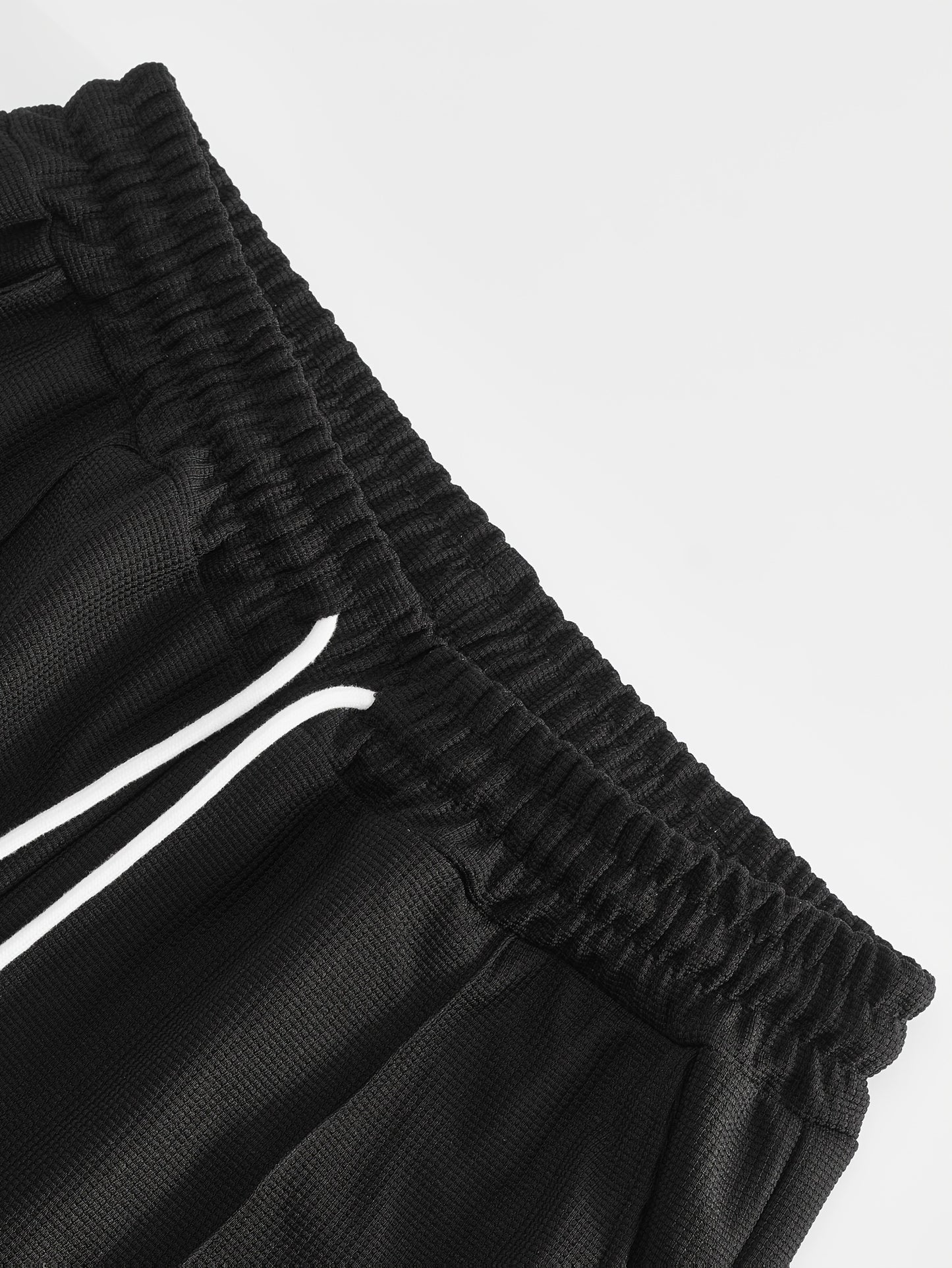 Men's Casual Mixed Color Spliced Set: Shirt and Drawstring Pants, Clean and Comfortable
