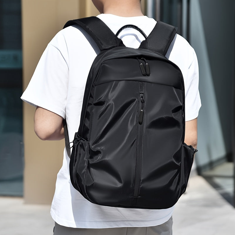 Men's Sporty Large Capacity Backpack - Durable High Quality Laptop Bag for Commuting, Travel & School, Black with Ergonomic Padded Shoulder Straps & Multiple Compartments, Travel Backpack