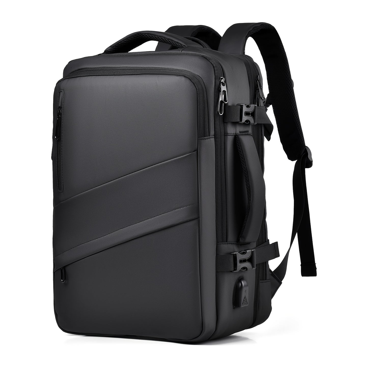 1pc HUABUPS Expandable Travel Backpack with USB Charging Port, 39.62 cm Laptop Backpack for Men & Women, High Quality Business Commuter Backpack with Multiple Compartments, Dilation Design & Padded Straps - Ideal Gift for Chr