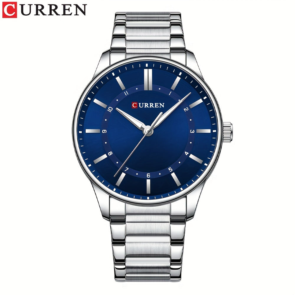CURREN Men's Watch Gift Stainless Steel Band Simple Business Casual Watch