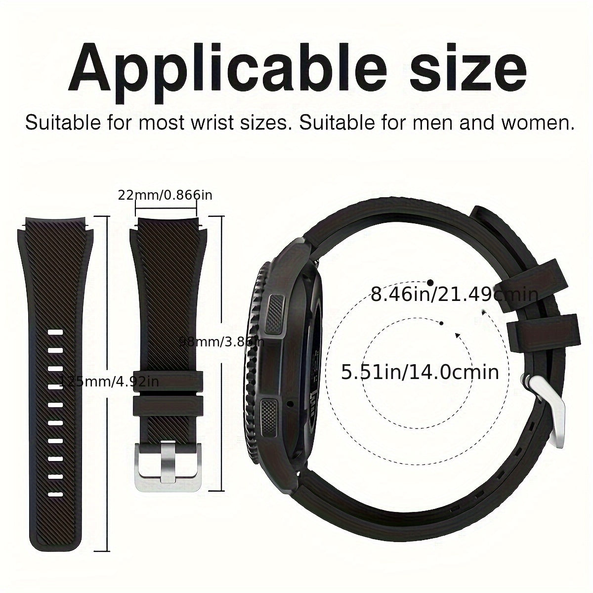 Smart Watch Band Compatible with Gear S3 Frontier/Classic/Galaxy Watch 46mm, 1pc 20mm 22mm Soft Replacement Sport Bracelet Strap for Gear S3 Frontier/ Classic/ Moto 360 2 2nd Men (Green) Silicone Watch Band Smart Watch Strap