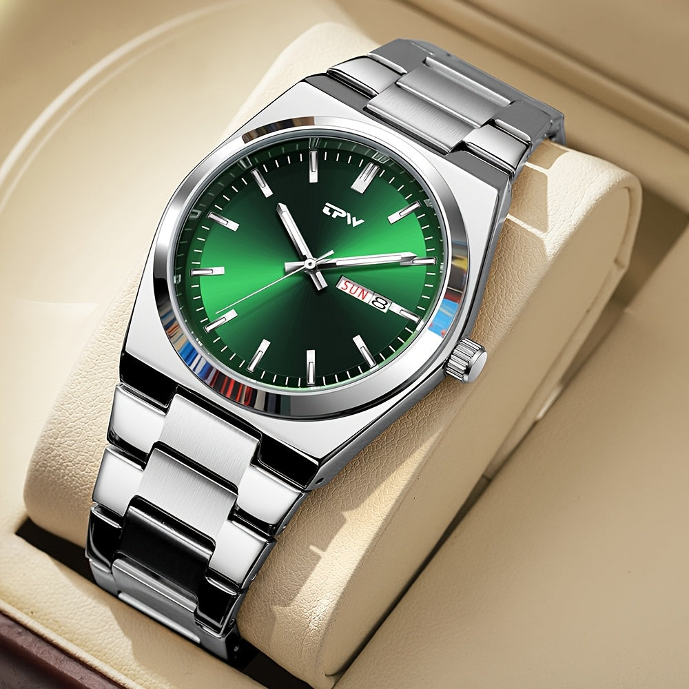TPW Brand Men's Fashion Luminous Calendar Week Multifunctional Quartz Watch Men's Gifts