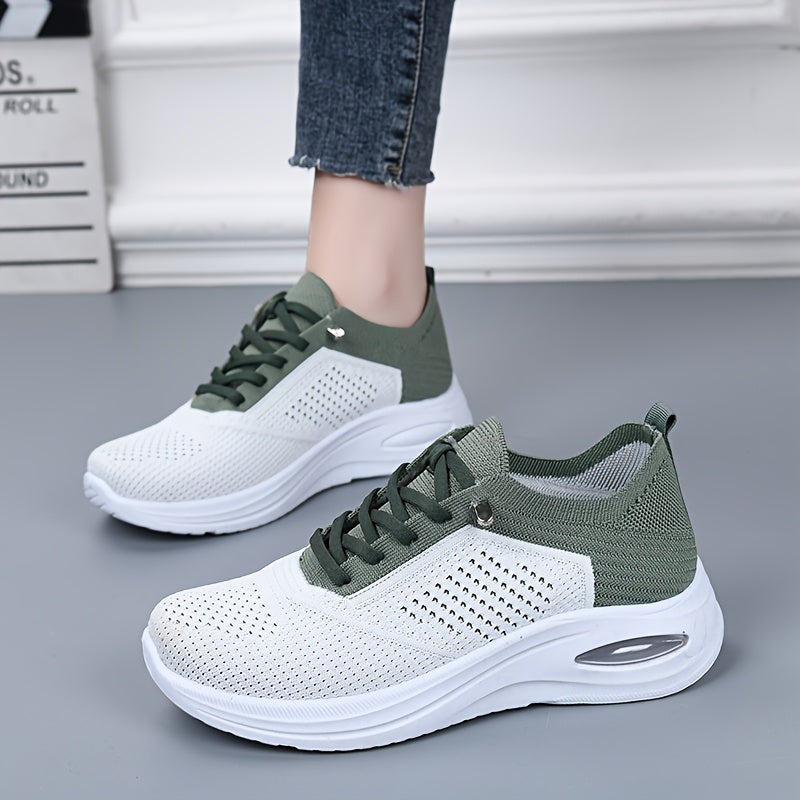 Women's Breathable Casual Running Shoes - Lace-Up Low-Top Sneakers with Fabric Upper & Durable PVC Sole, All-Season Comfort for Walking, Jogging, Casual Attire - Multi-Color Options, Ladies Sneakers