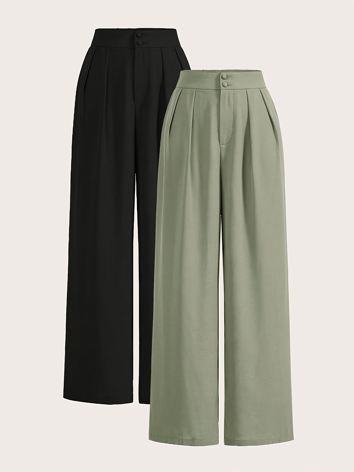 Two-piece Set of High-waisted Wide-leg Pants