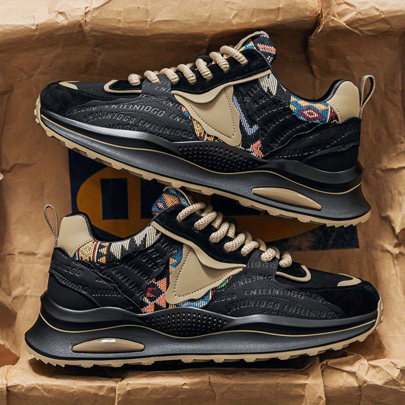 Men's Lightweight Casual Sneakers - Breathable PU Upper, Cushioned PVC Sole, Lace-Up Low-Top Design for Streetwear & Outdoor Comfort - All-Season Versatile Shoes, Everyday Footwear, Sleek Athletic Design, Fabric Lined Interio