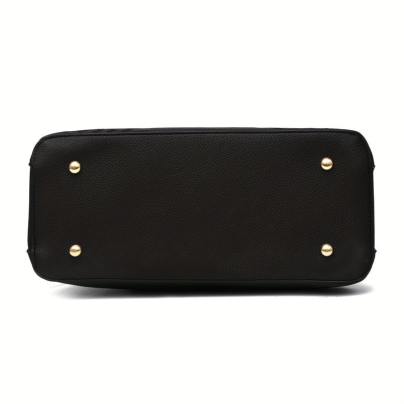 Classic Top Handle Satchel Bag, Fashion PU Bag, Women's Casual Handbag, Shoulder Bag & Tote Purse