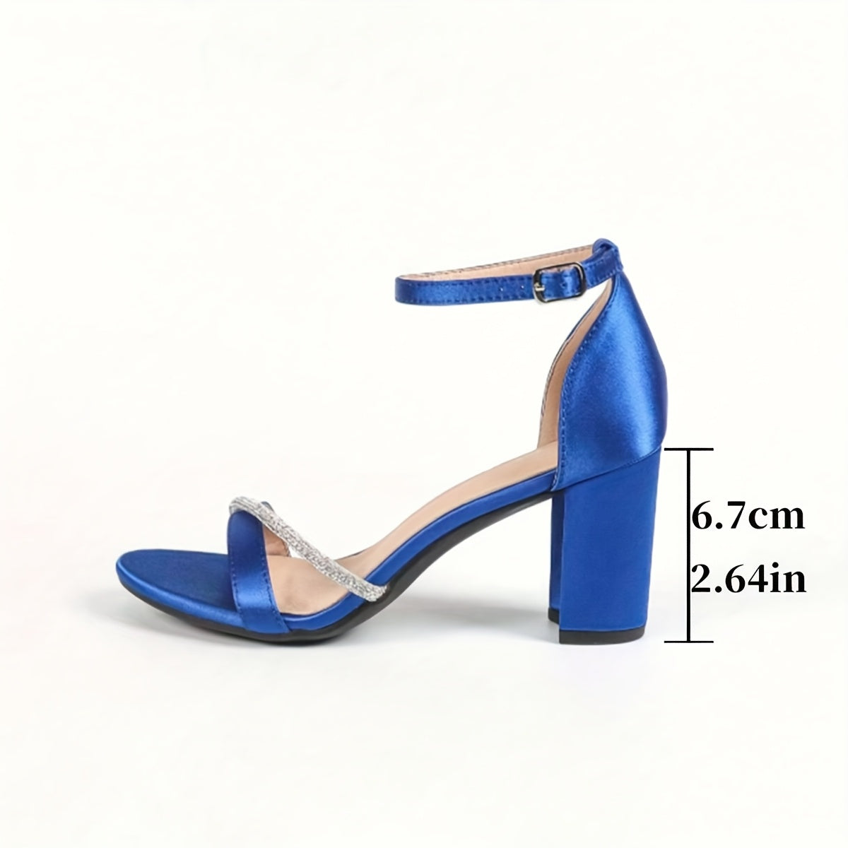 Women's Glamorous Evening Sandals - Backstrap Closure, Non-Slip Rubber Sole - Party, Formal Events, Fashion Shows - Blue High Heels for Women, Night Out Shoes, Sparkling Embellishments, Secure Fit, Stylish Footwear, Fashion E