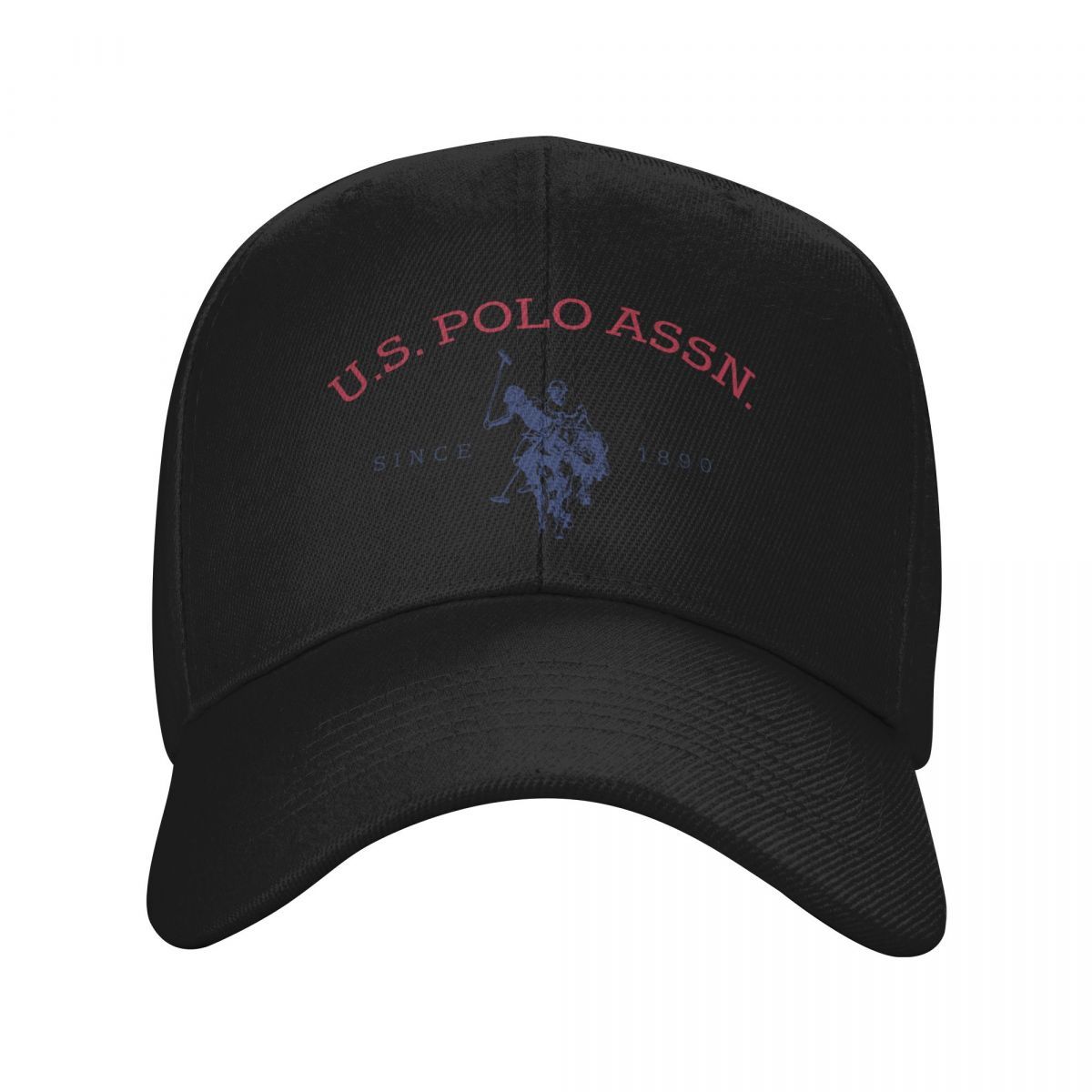 U.S. Polo Assn. Since 1890 - Adjustable Baseball Cap with Sun Protection, Classic Sporty Style, 1pc White Polyester Hat with Red & Blue Print, Perfect for Casual Outdoor Activities, Ideal Gift for Men and Wome