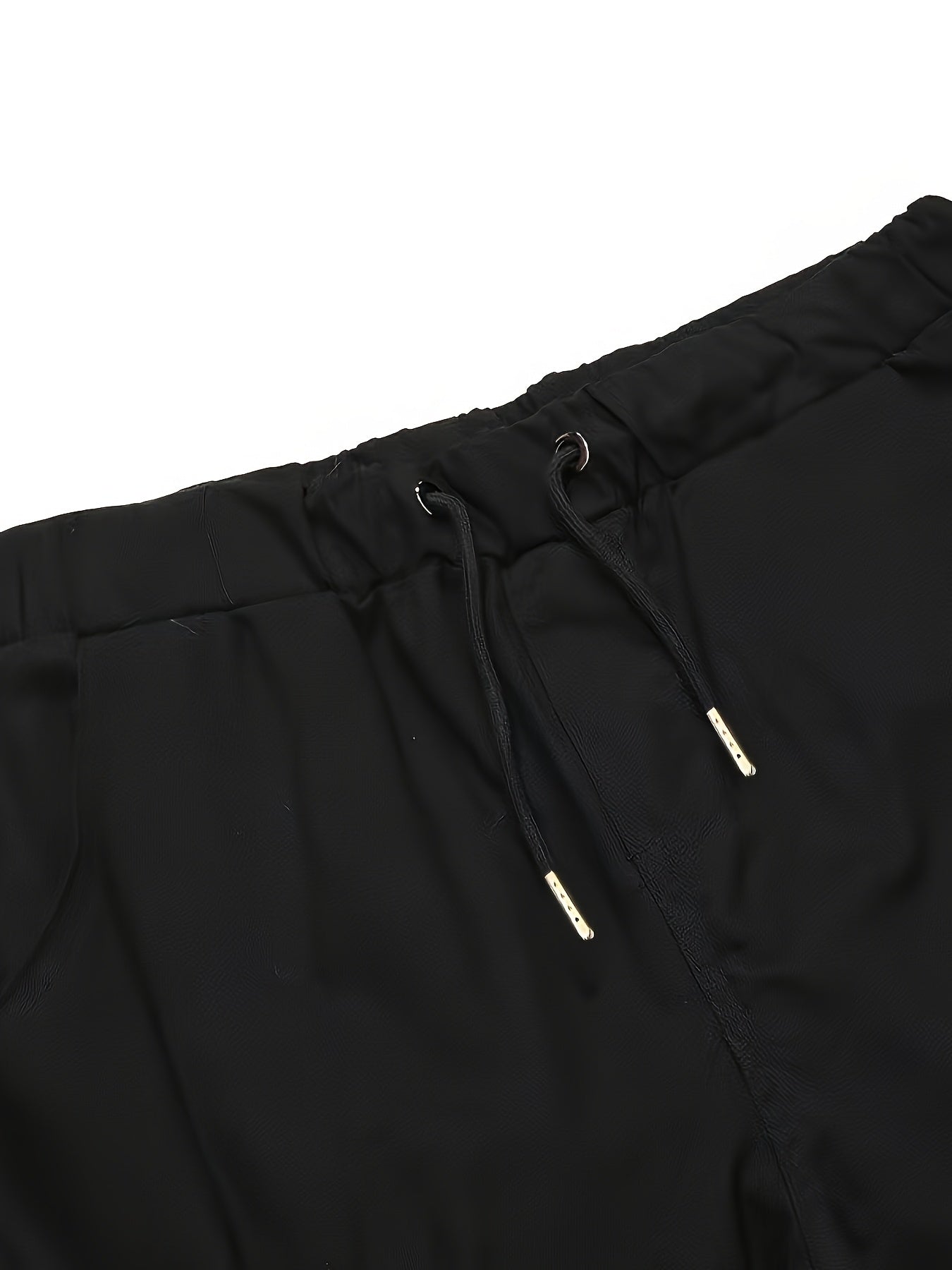 3-Pack Men'S Casual Cotton Cargo Pants, Solid Color, Non-Stretch, Regular Length, Drawstring Waist, Four Seasons, Standard Fit, Woven Fabric