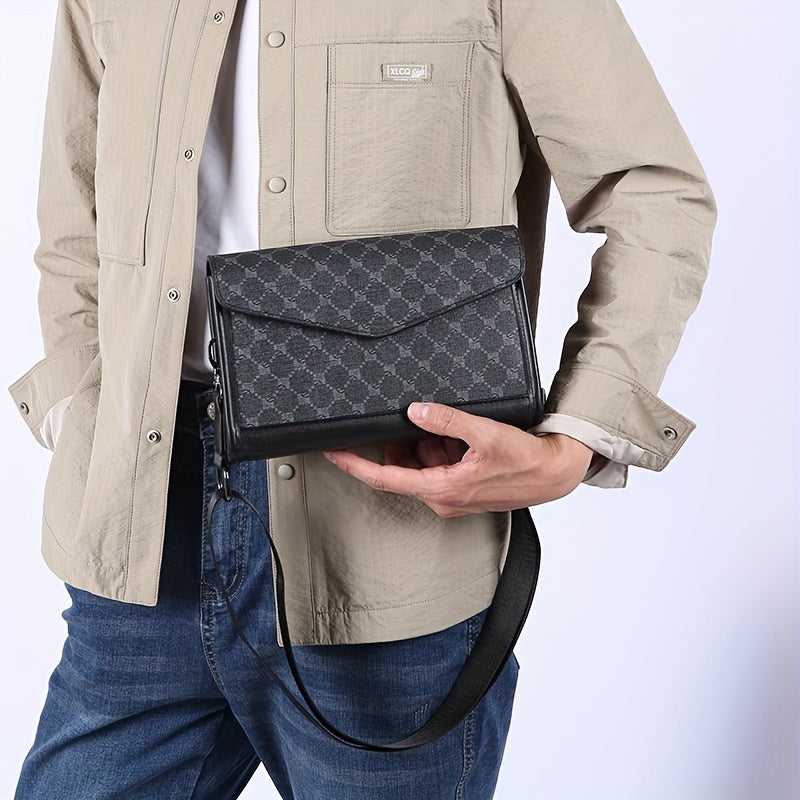 Men‘S Classic Square Single Shoulder Bag, Envelope Bag, College Bag, Ideal Gifts for Father Husband Boyfriend