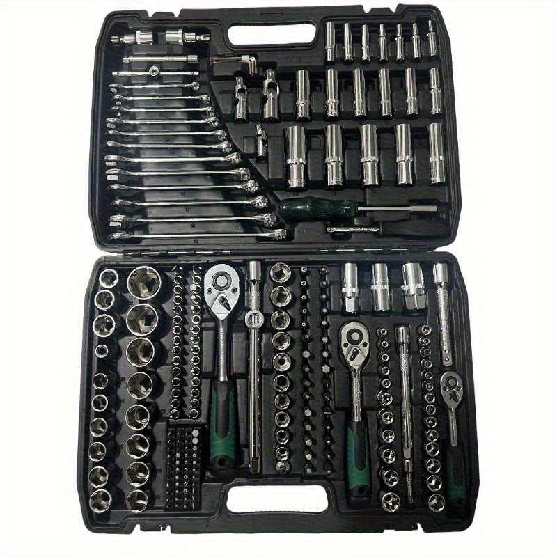 Multifunctional Integrated-Piece and 216pcs Car Repair Set, Suitable, Bicycles, Motorcycles Manual Wrench Socket Set, All-in-One Integrated Solution WY46&216-H4-0510-14