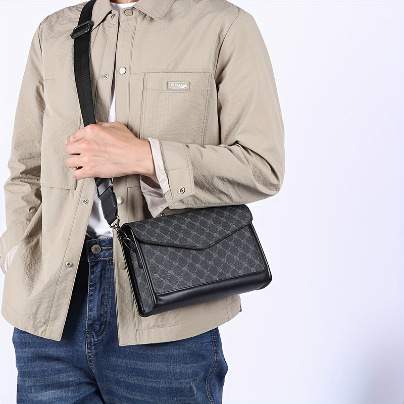 Men‘S Classic Square Single Shoulder Bag, Envelope Bag, College Bag, Ideal Gifts for Father Husband Boyfriend