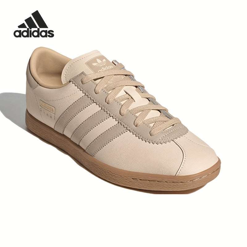 Adidas Originals Stadt Low-Top Sneakers - Slip-Resistant Rubber Sole, Genuine Leather Upper, EVA Cushioned Insole, Striped Design, Beige/Brown, Unisex All-Season Casual Shoes (JR8313), Shoe Insoles, Slipresistant Footwear, Mi