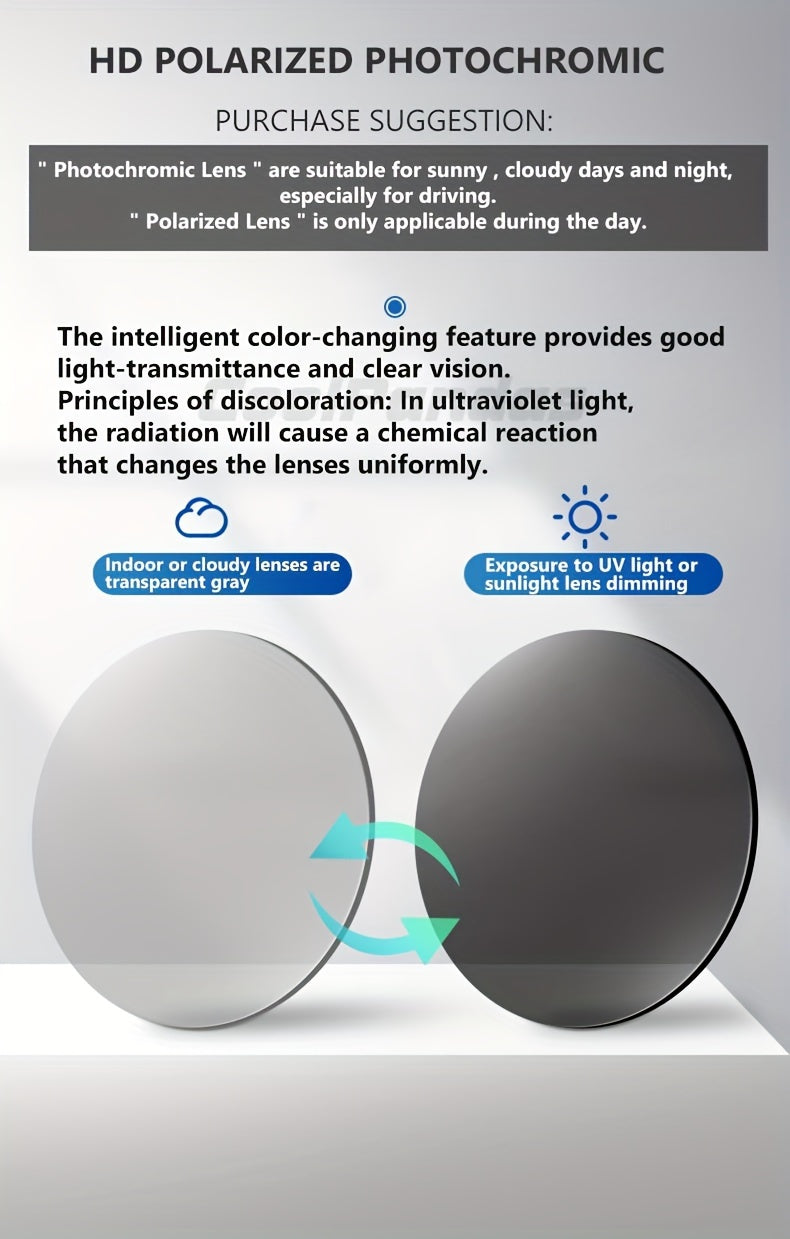 Coolpandas Brand Top Photochromic Glasses for Men And Women, Polarized Chameleon Glasses for Outdoor Sports, Fishing, Driving Goggles with Anti-Glare Features.