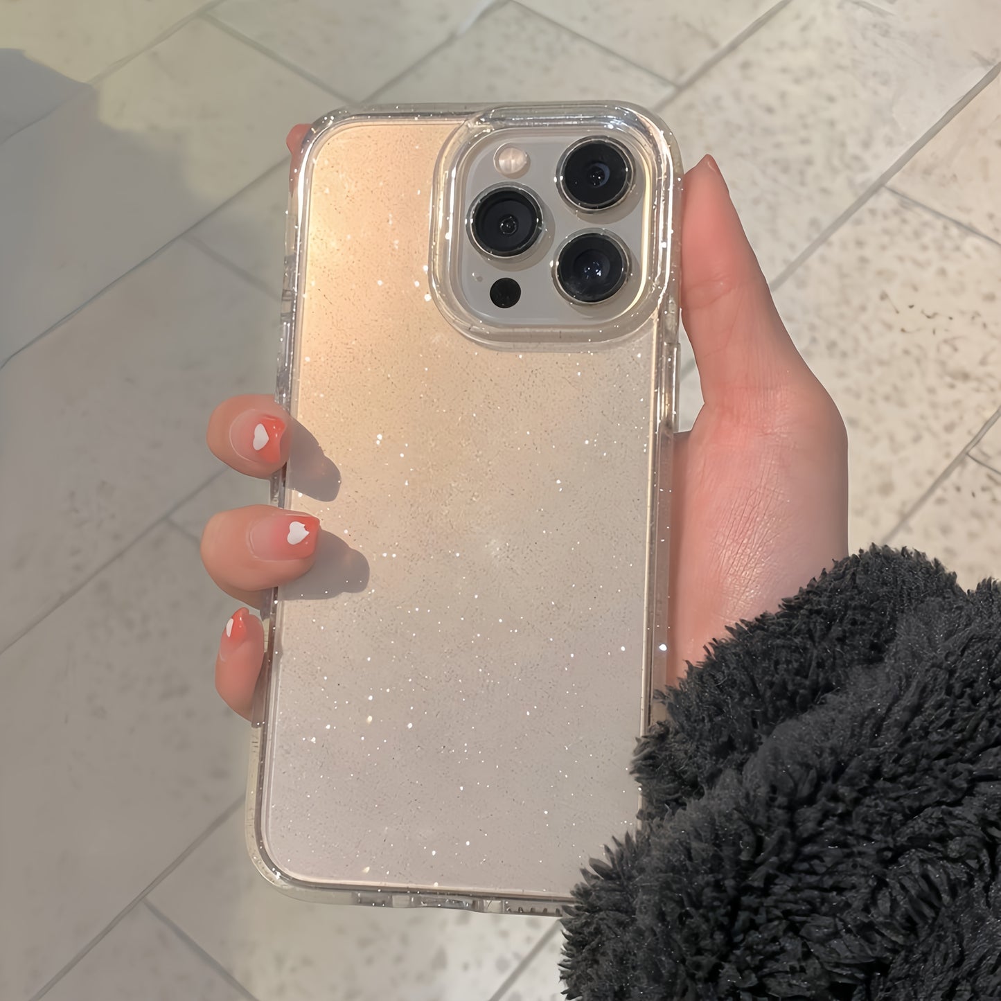 2025 New Luxury Bling Glitter Clear Phone Case for iPhone 16 15 14 13 12 11 Pro Max X XR XS Plus Shockproof Transparent Soft Cover