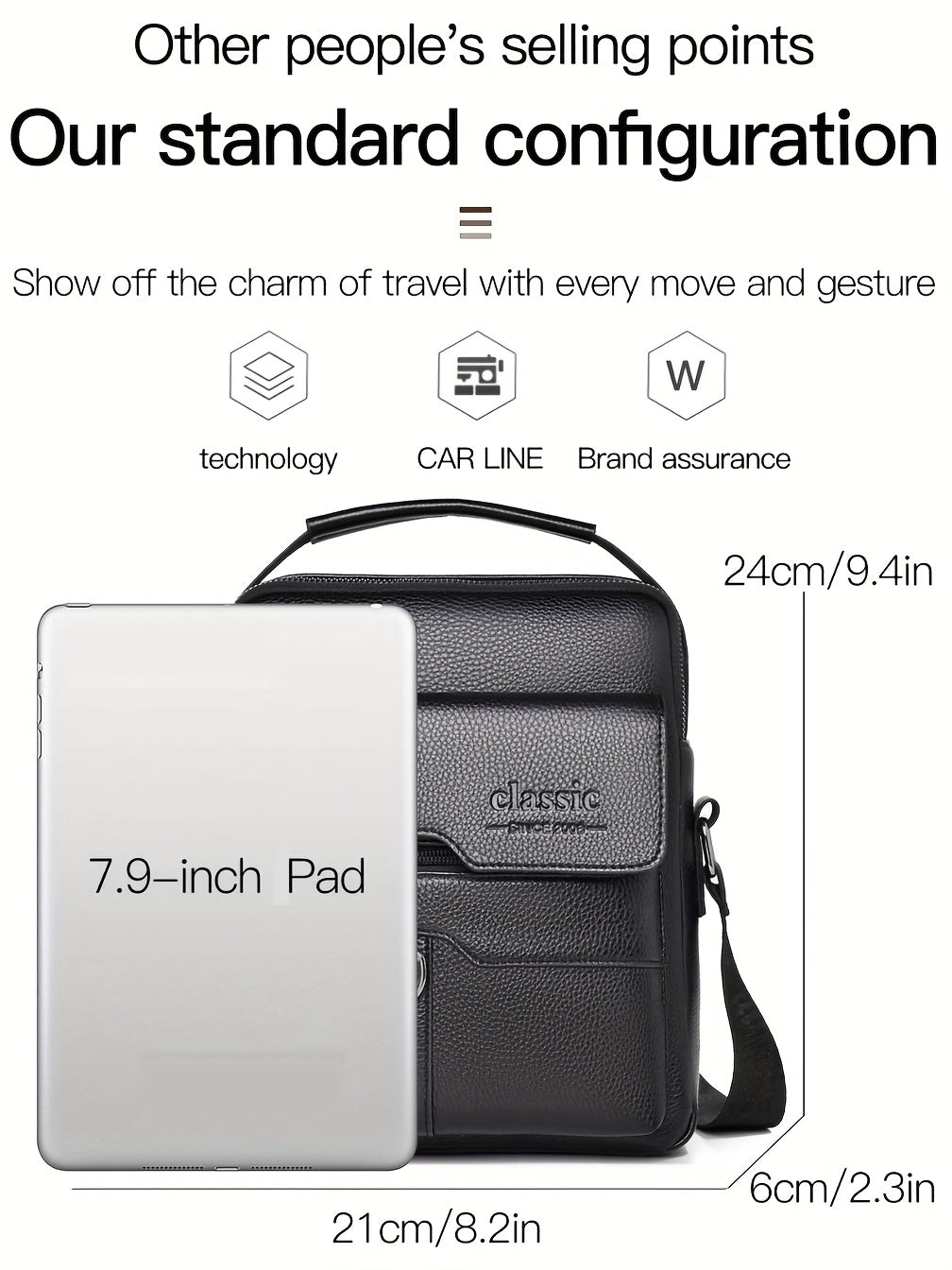 WEIXIER Men'S Set Shoulder Bag, Unisex Waist Postman Bag, Crossbody Chest Bag, Handbag, PU Fabric Multi-pocket, with Card Holder Wallet, Adjustable Detachable Shoulder Strap, Casual Commuting Bag Retro Business Texture Men'S