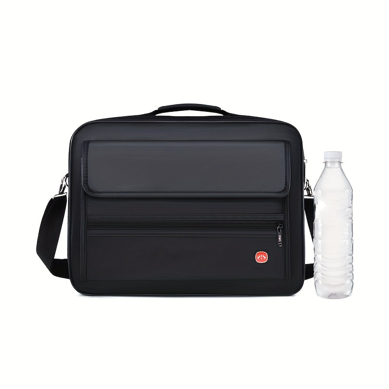 Men's Large Capacity Business Messenger Bag - Black Nylon Fabric, Adjustable Shoulder Strap, Multiple Compartments for Phone, Laptop, Tablet, Keys & Umbrella, Perfect for Work, Travel & Casual Use, Laptop Messenger Bag, Daily