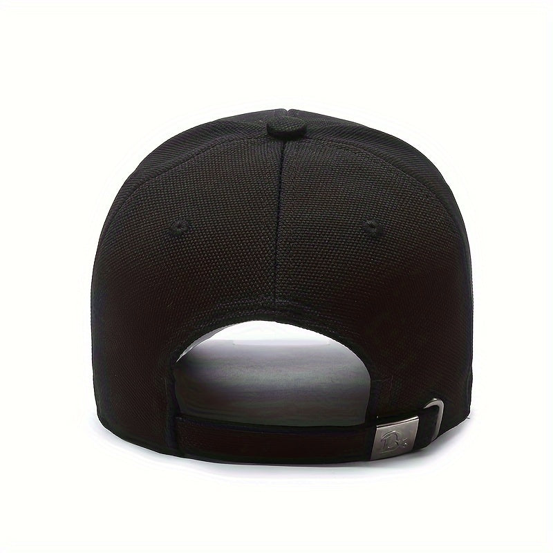 Unisex Baseball Cap with R Letter, Versatile Design, Wide-Brimmed Sun Hat with Badge for Large Head Sizes.